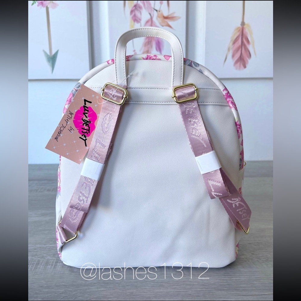 BETSEY JOHNSON Bag Danica Backpack - White Floral LBDANICA - Picture 5 of 7